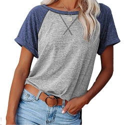 Womens Summer Short Sleeve T Shirts Loose Crewneck Basic Tees Tops